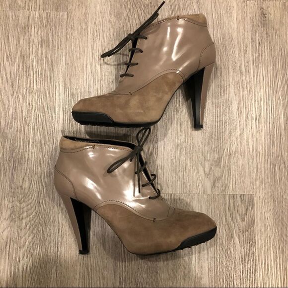 TOD’S Suede Patent Ankle Boot Heels Size 36.5 - Picture 2 of 9